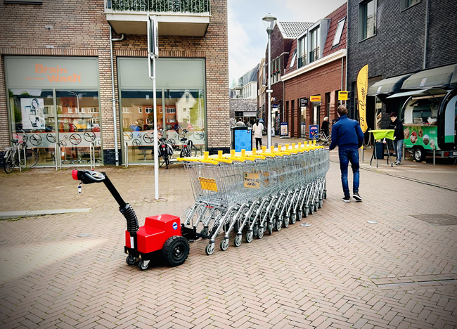 verplaatsen van winkelwagens